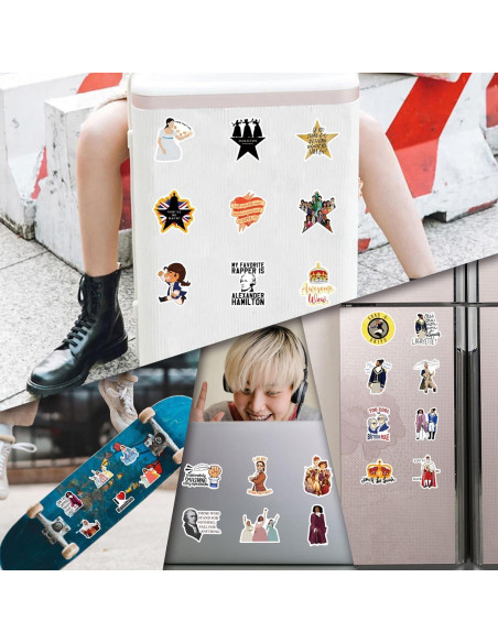 Calcomanías Musicales Hamilton 55 pcs Vinilo Impermeable Calcomanías Musicales Hamilton 55 pcs Vinilo Impermeable