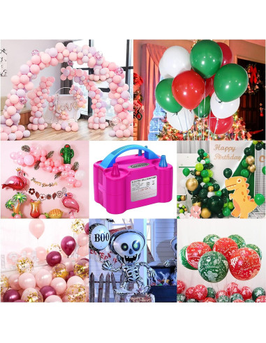 Bomba de Aire Eléctrica Growsun 600W para Globos - Rojo Rosa