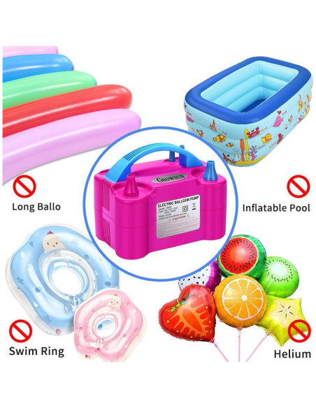 Bomba de Aire Eléctrica Growsun 600W para Globos - Rojo Rosa