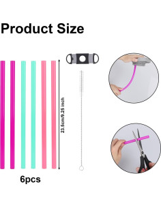 6 Popotes Reutilizables BOXOB para Botellas Owala FreeSip 414-1134ml 2