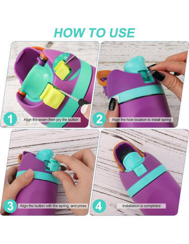 3 Botones de Reemplazo Cian para Botellas Owala FreeSip 16-40oz