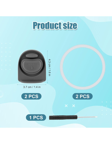2 Tapones y 2 Anillos de Sello Gosknor para Botellas Owala