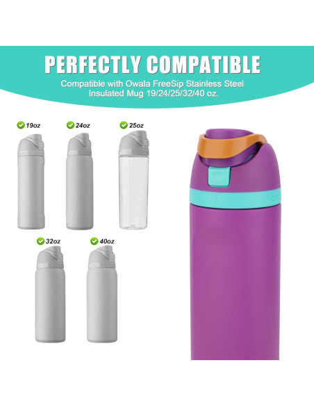 3 Botones de Reemplazo Cian para Botellas Owala FreeSip 16-40oz