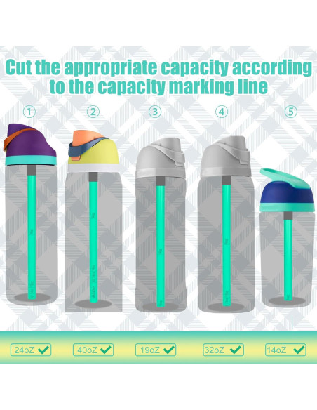 6 Popotes Reemplazo Owala FreeSip 24/32 oz + Gaskets y Cepillo