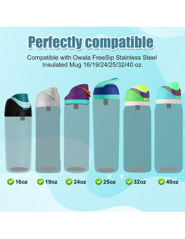 8 Tapones de Silicona para Botellas Owala FreeSip 24oz 32oz