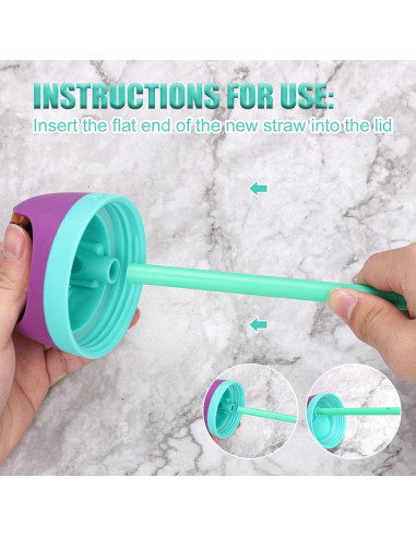 6 Popotes Reemplazo Owala FreeSip 24/32 oz + Gaskets y Cepillo