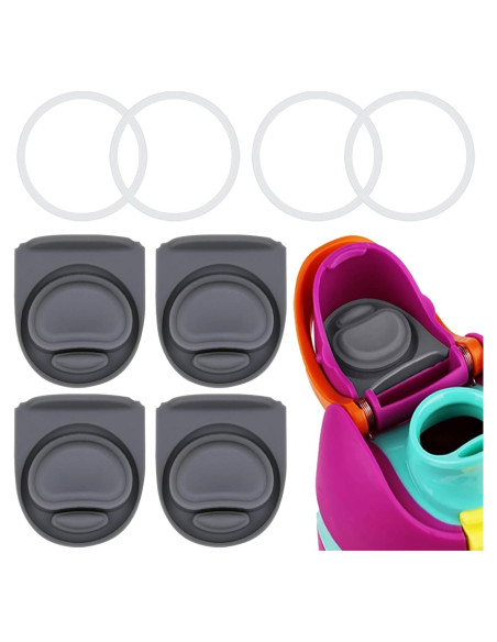 4 Tapones de Repuesto y Anillos Owala FreeSip 16-40oz Gris