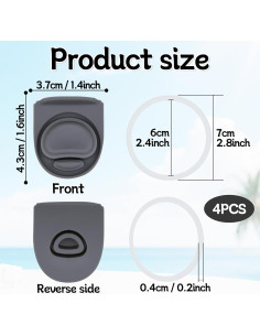 4 Tapones de Repuesto y Anillos Owala FreeSip 16-40oz Gris 2