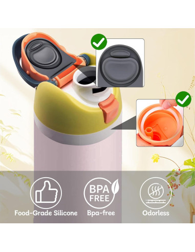 4 Tapones de Repuesto y Anillos Owala FreeSip 16-40oz Gris