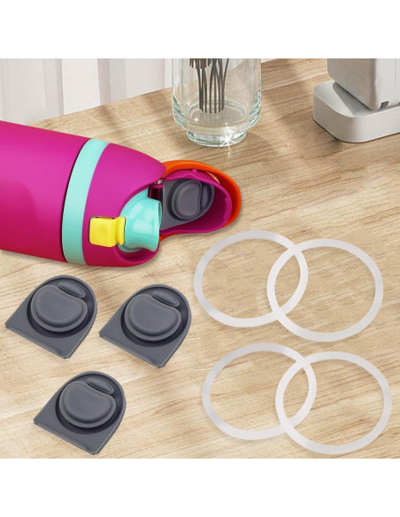 4 Tapones de Repuesto y Anillos Owala FreeSip 16-40oz Gris