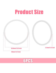 Juntas de Reemplazo Owala FreeSip 6 Piezas Silicona Transparente 2