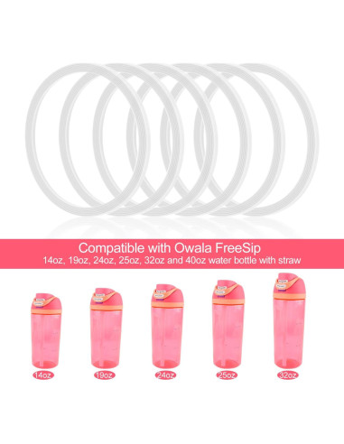 Juntas de Reemplazo Owala FreeSip 6 Piezas Silicona Transparente