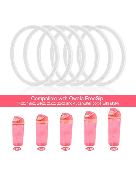 Juntas de Reemplazo Owala FreeSip 6 Piezas Silicona Transparente