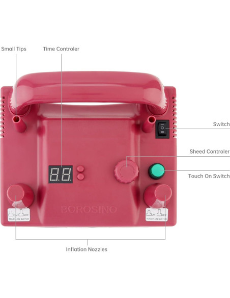 Bomba de Aire Eléctrica OriGlam para Globos 800W Doble Boquilla