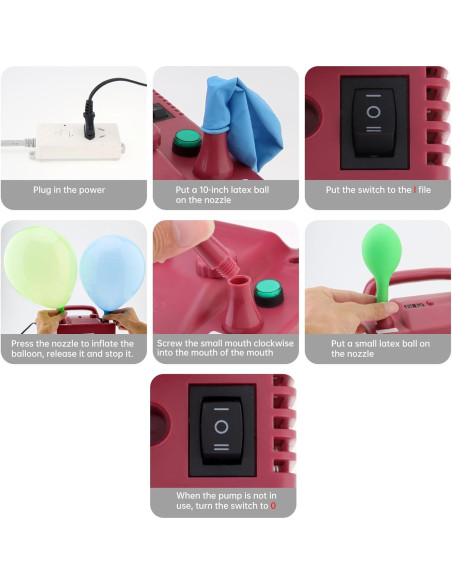 Bomba de Aire Eléctrica OriGlam para Globos 800W Doble Boquilla