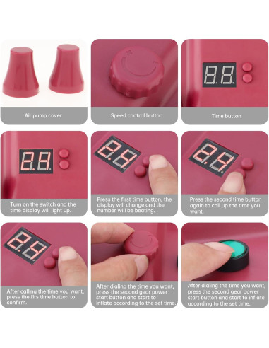 Bomba de Aire Eléctrica OriGlam para Globos 800W Doble Boquilla