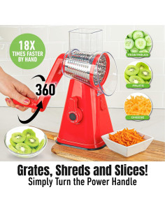 Rallador de Queso Rotativo EMSON con 3 Cuchillas Intercambiables 2