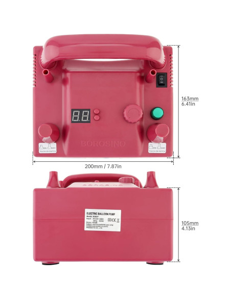 Bomba de Aire Eléctrica OriGlam para Globos 800W Doble Boquilla