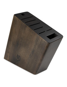 Bloque de cuchillos angulado Shun de madera para 8 piezas