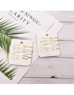 Juego de Horquillas para el Cabello Messen 8 Piezas Doradas 2