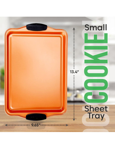 Bandeja para Galletas Antiadherente NutriChef 34x24cm Cobre