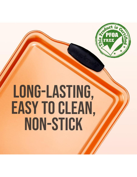 Bandeja para Galletas Antiadherente NutriChef 34x24cm Cobre