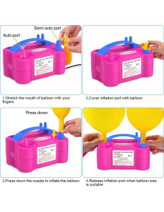 Bomba de Globo Eléctrica Chamvis 110V 600W Doble Boquilla 2