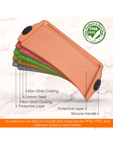 Bandeja para Galletas Antiadherente NutriChef 34x24cm Cobre