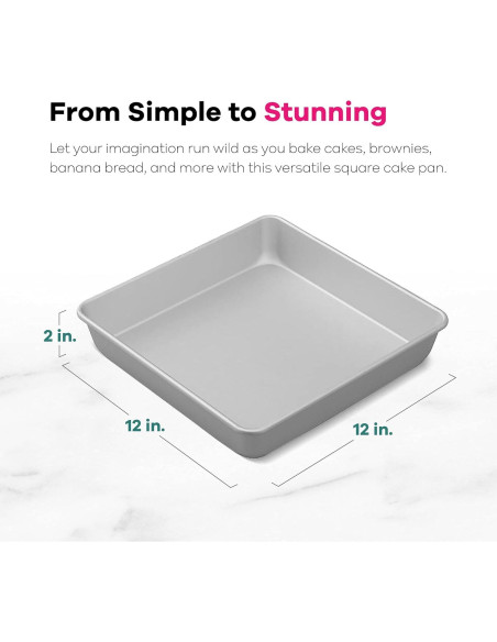 Sartén Cuadrada de Aluminio Wilton 30.48 cm para Pasteles y Brownies
