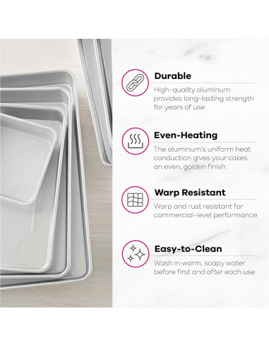 Sartén Cuadrada de Aluminio Wilton 30.48 cm para Pasteles y Brownies