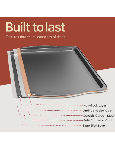 Juego de 3 Bandejas para Hornear BAKKEN Antiadherente Mármol Gris