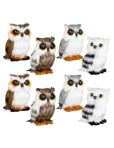 Juguete de Búho de Peluche HyDren 8 Piezas 8 cm Suave