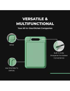 Tabla de Cortar HomeNest Creations 39.6x26.4cm con Molinillo y Afilador 2