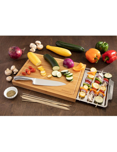 Tabla de Cortar de Bambú Cuisinart CPK-4884 con Bandeja Inoxidable