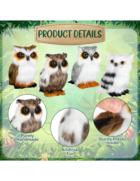Juguete de Búho de Peluche HyDren 8 Piezas 8 cm Suave