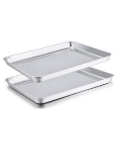 Juego de 2 bandejas para hornear TeamFar de acero inoxidable