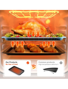 Juego de Bandejas para Hornear HONGBAKE 3 Piezas Cerámica Gris 2