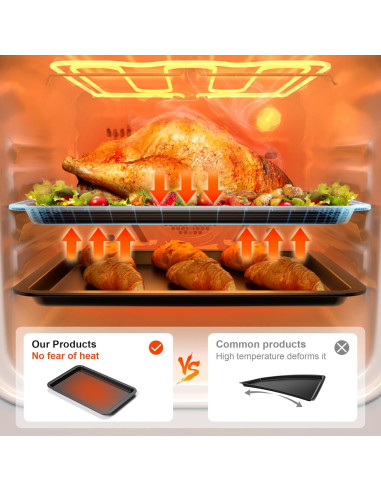 Juego de Bandejas para Hornear HONGBAKE 3 Piezas Cerámica Gris