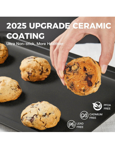 Juego de Bandejas para Hornear HONGBAKE 3 Piezas Cerámica Gris