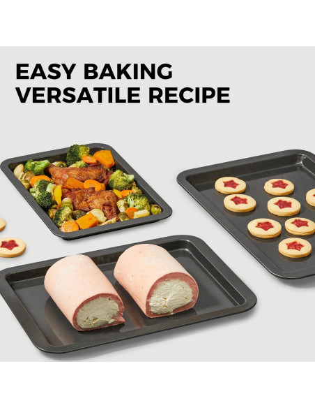 Juego de Bandejas para Hornear HONGBAKE 3 Piezas Cerámica Gris
