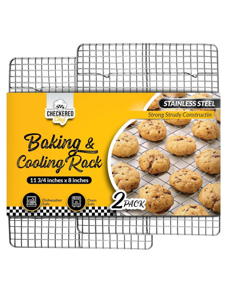 Rejilla de Enfriamiento Checkered Chef Acero Inoxidable 2 Pzas 20.3x29.8cm