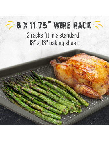 Rejilla de Enfriamiento Checkered Chef Acero Inoxidable 2 Pzas 20.3x29.8cm