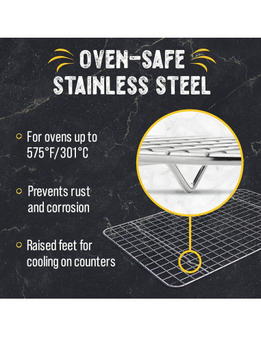 Rejilla de Enfriamiento Checkered Chef Acero Inoxidable 2 Pzas 20.3x29.8cm