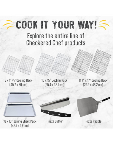 Rejilla de Enfriamiento Checkered Chef Acero Inoxidable 2 Pzas 20.3x29.8cm