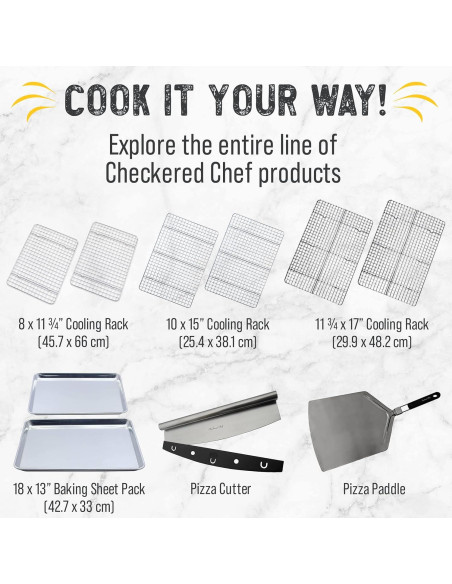 Rejilla de Enfriamiento Checkered Chef Acero Inoxidable 2 Pzas 20.3x29.8cm
