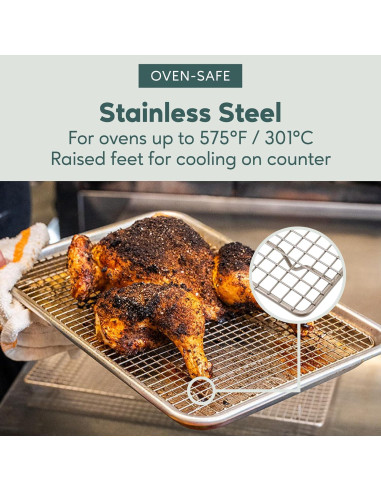 Juego de 2 Rejillas de Acero Inoxidable Ultra Cuisine 21.6x30.5 cm