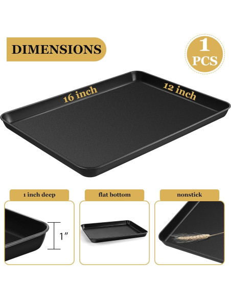 Bandeja para Hornear E-far 40.6x30.5 cm Antiadherente Bandeja para Hornear E-far 40.6x30.5 cm Antiadherente