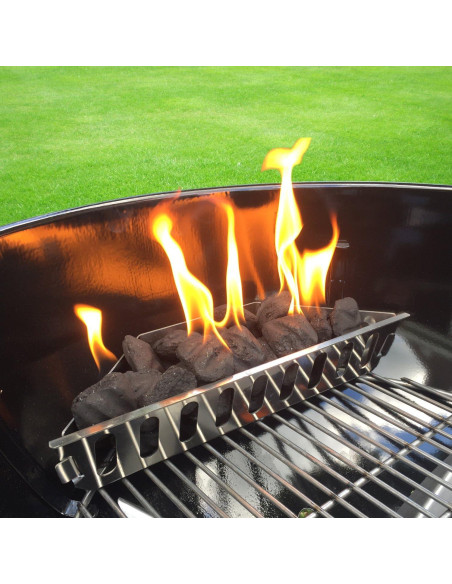 Cesta de Carbón Inoxidable Grillvana para Parrilla Kettle 22"