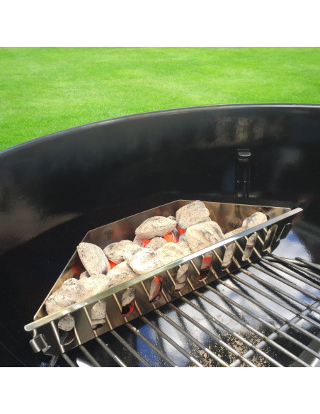 Cesta de Carbón Inoxidable Grillvana para Parrilla Kettle 22"