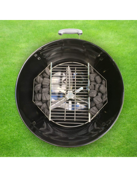 Cesta de Carbón Inoxidable Grillvana para Parrilla Kettle 22"